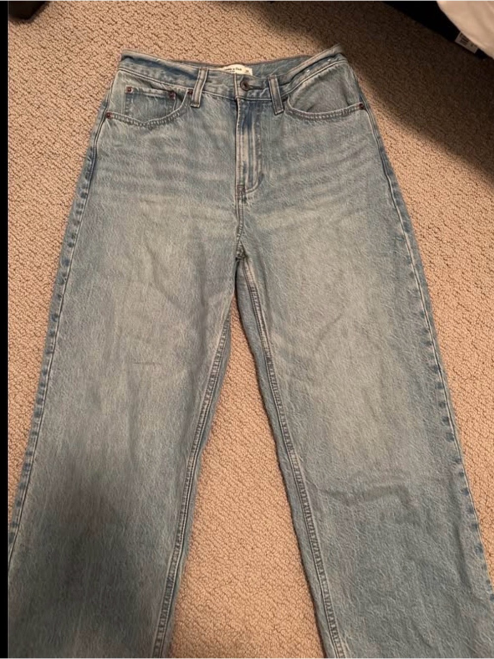 Abercrombie & Fitch Light Blue High-Rise Straight Jeans